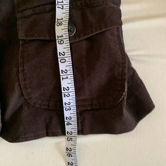 LANDS End Women's Button Front Corduroy Jacket Flap Pockets Brown Size 12 - Picture 7 of 8